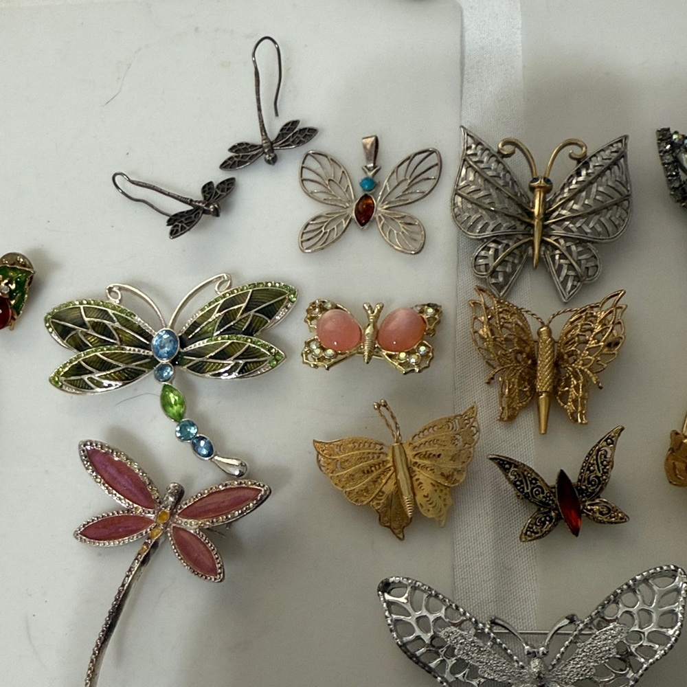 Dragonfly & Butterfly brooches vintage & modern - Picture 11 of 13